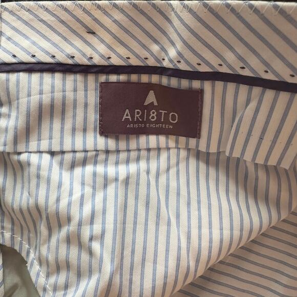 NWT AR18TO Aristo Eighteen Stirling Men’s Unhemmed Dress Pants Size 38 New Blue - Picture 4 of 9